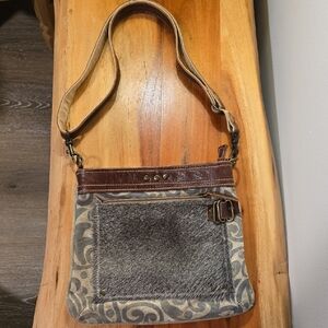 Myra Bag Brown and Gray Shoulder Bag